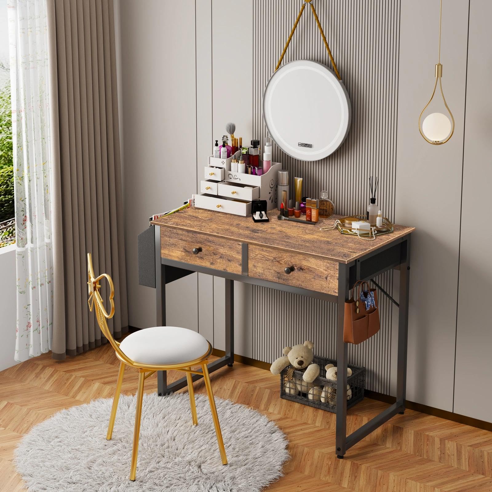 Lufeiya under-desk fabric drawers provide hidden storage