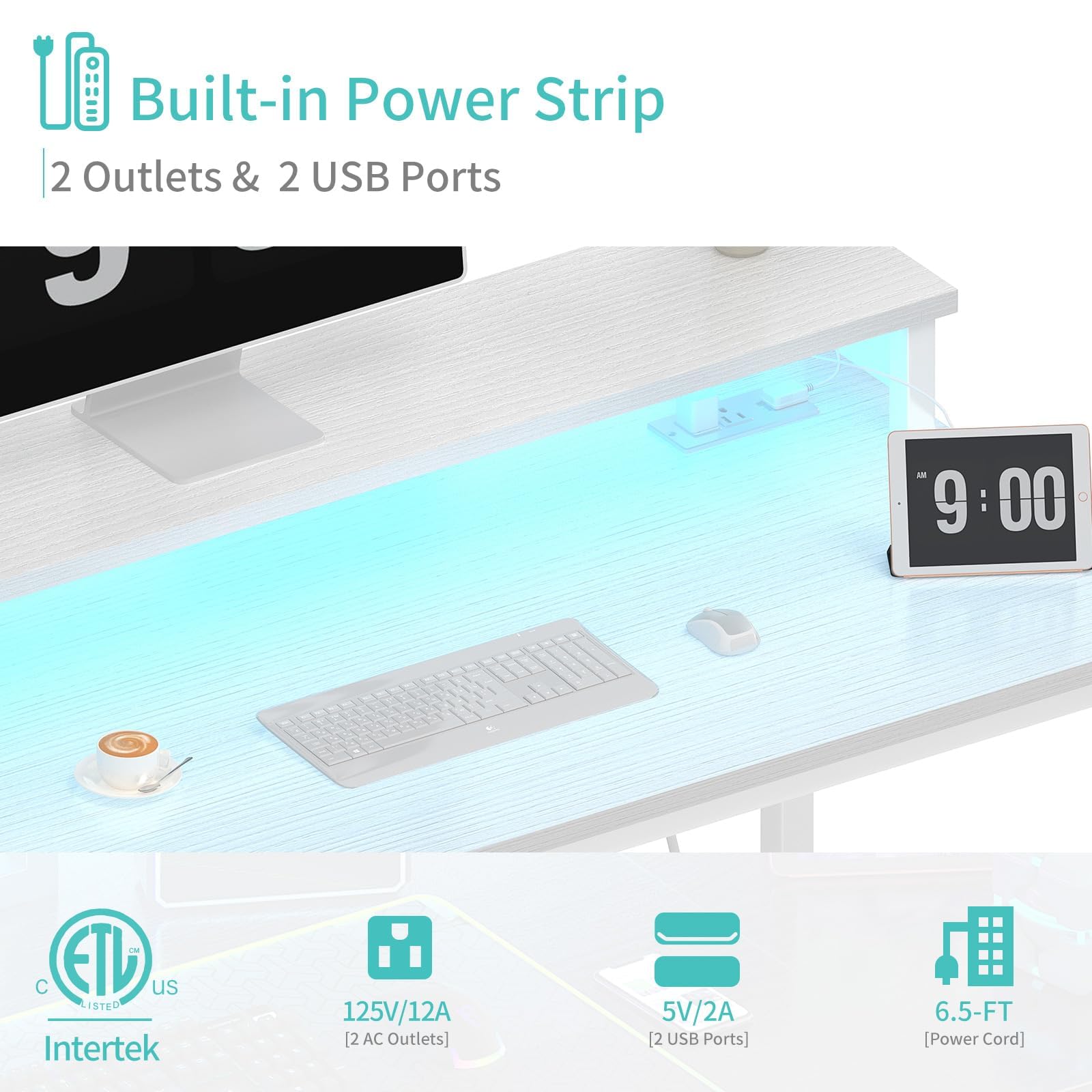 Lufeiya white desk includes assembly tools for quick setup