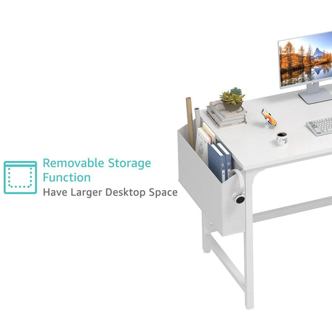 Lufeiya white desk left-installation demonstrates flexible left-side setup.