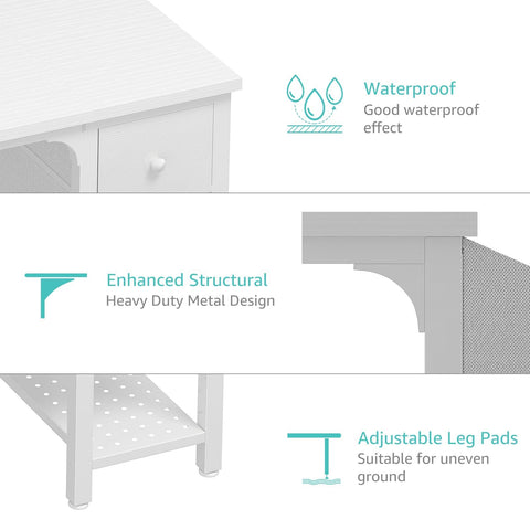 Lufeiya white desk right-installation demonstrates adaptable installation options.
