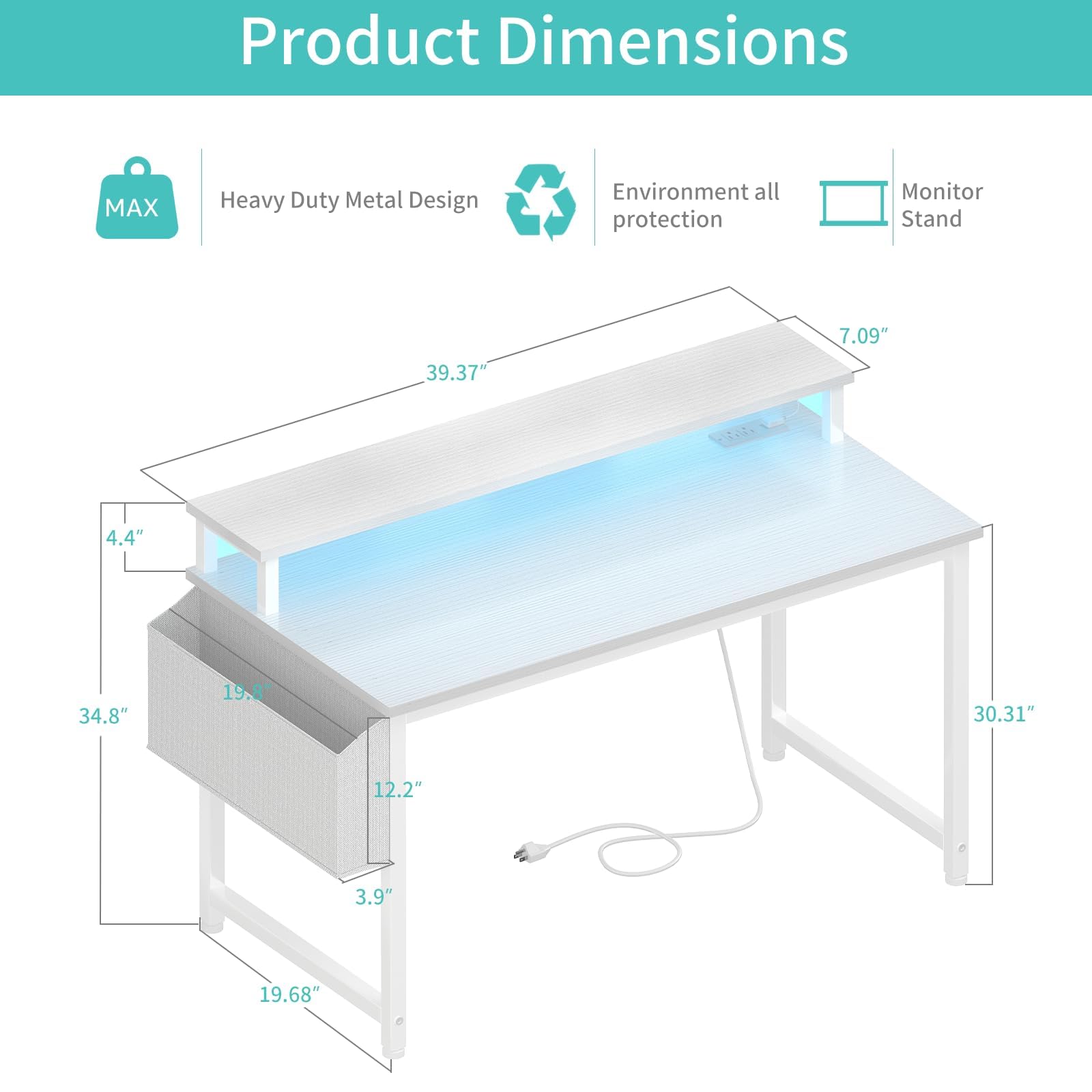 Lufeiya white desk scratch-resistant and waterproof surface for daily use