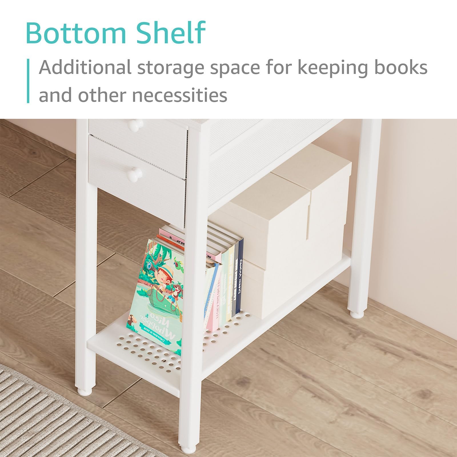 Lufeiya white small desk left-right configuration fits any room layout