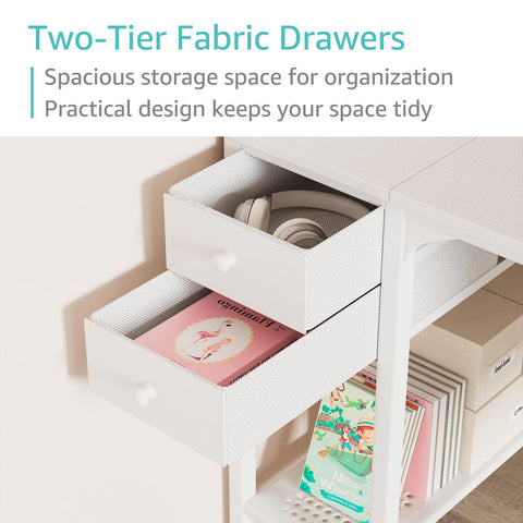 Lufeiya white small desk side storage for extra supplies