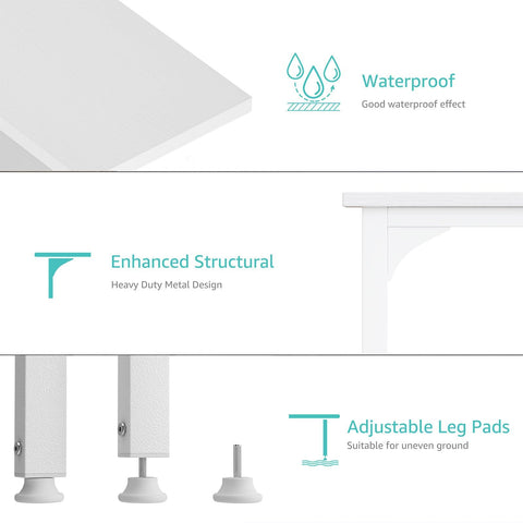 Lufeiya white small desk sturdy frame emphasizes stability during daily tasks