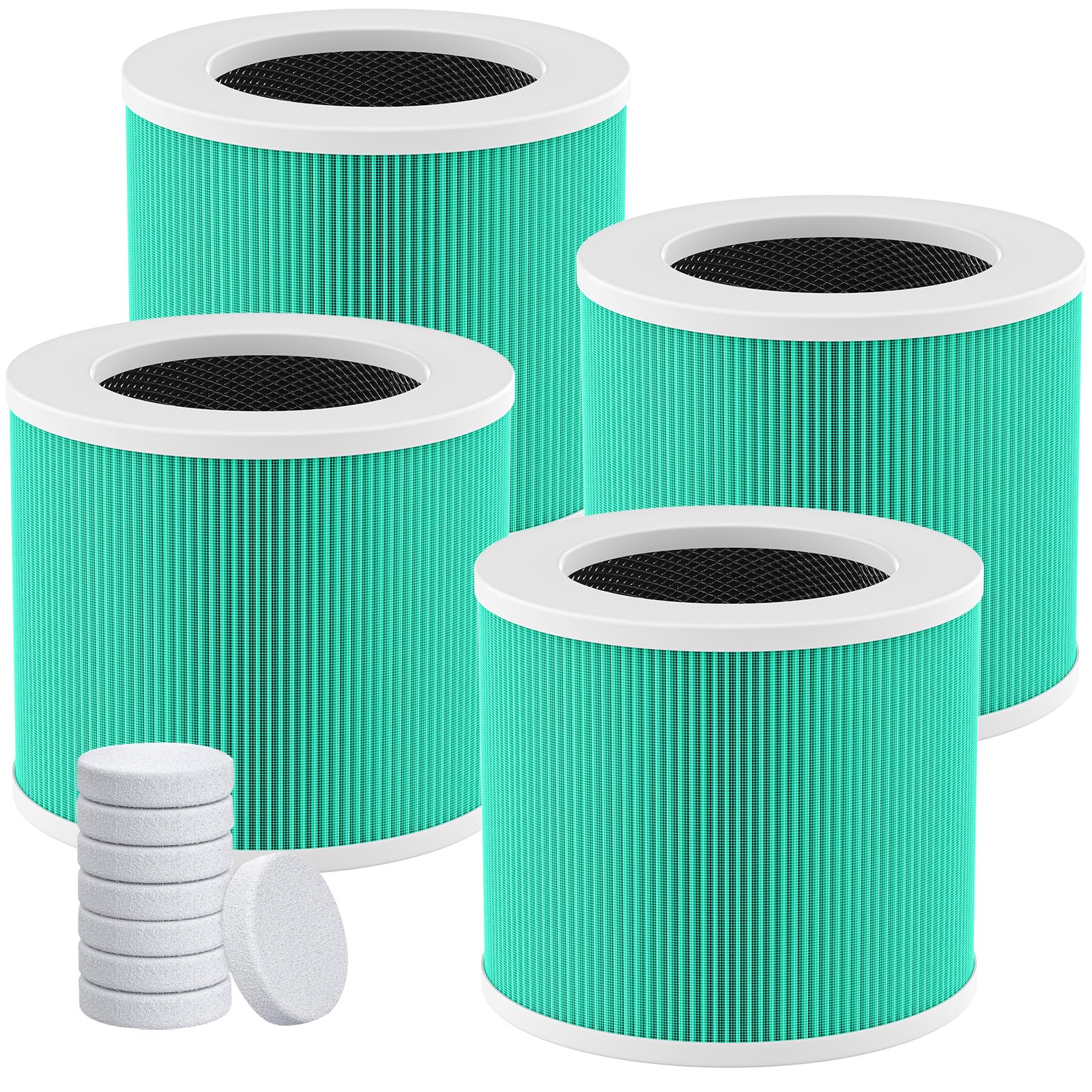 LUFFYLIVE HY1800 replacement filter front view, four-pack for large rooms
