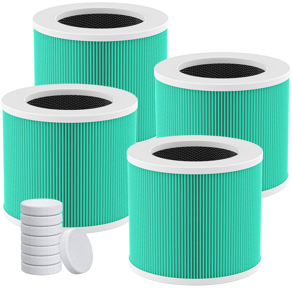 LUFFYLIVE HY1800 replacement filter front view, four-pack for large rooms