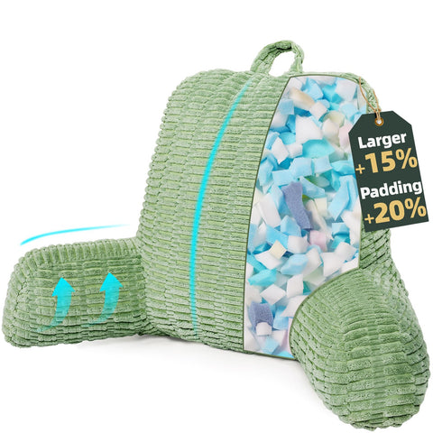 LUISOF 21-inch reading pillow provides back support for comfy bed reading.
