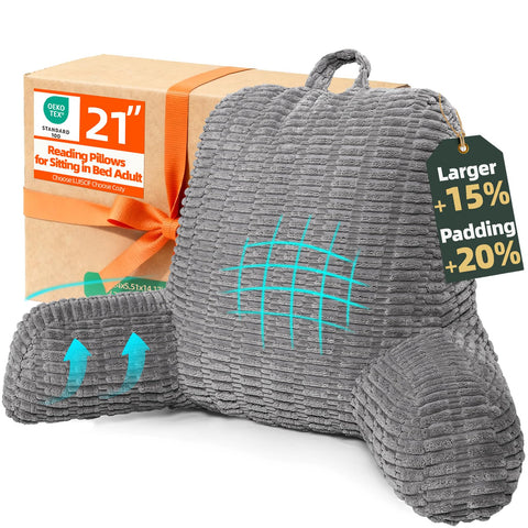 LUISOF reading pillow in-bed backrest offers plush support for long reading sessions.