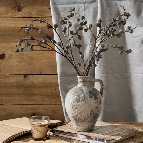 LUKA ceramic vase close-up glaze highlighting warm tones and craftsmanship.