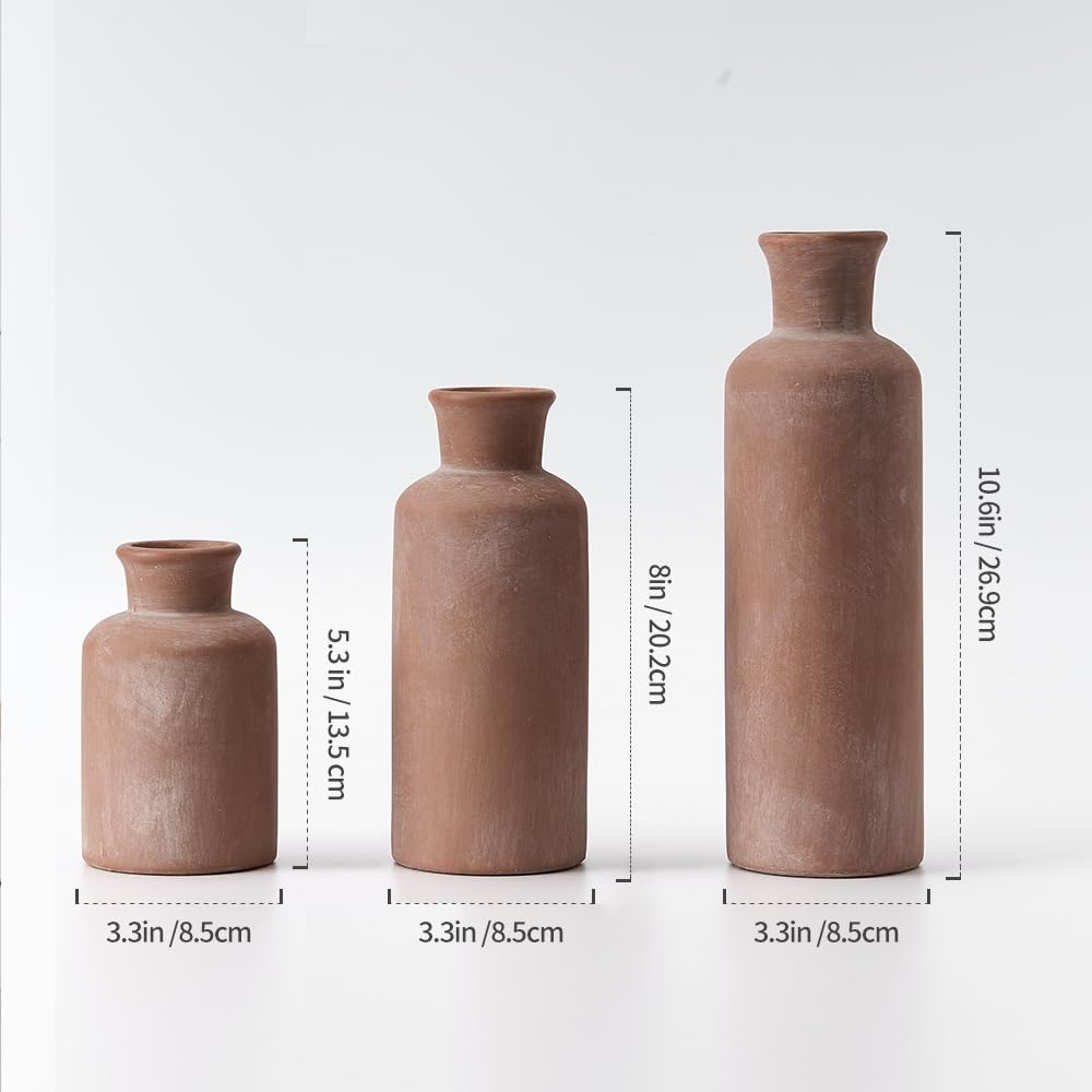 LUKA vase set 5in close-up texture highlights artisan finish