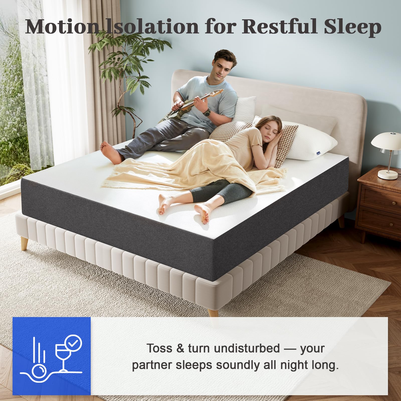 Lukace gel memory foam mattress cooling layer maintains comfortable temperature during use