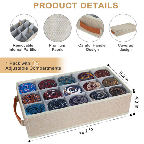 Lukeline belt and tie organizer in-drawer design saves space and time.