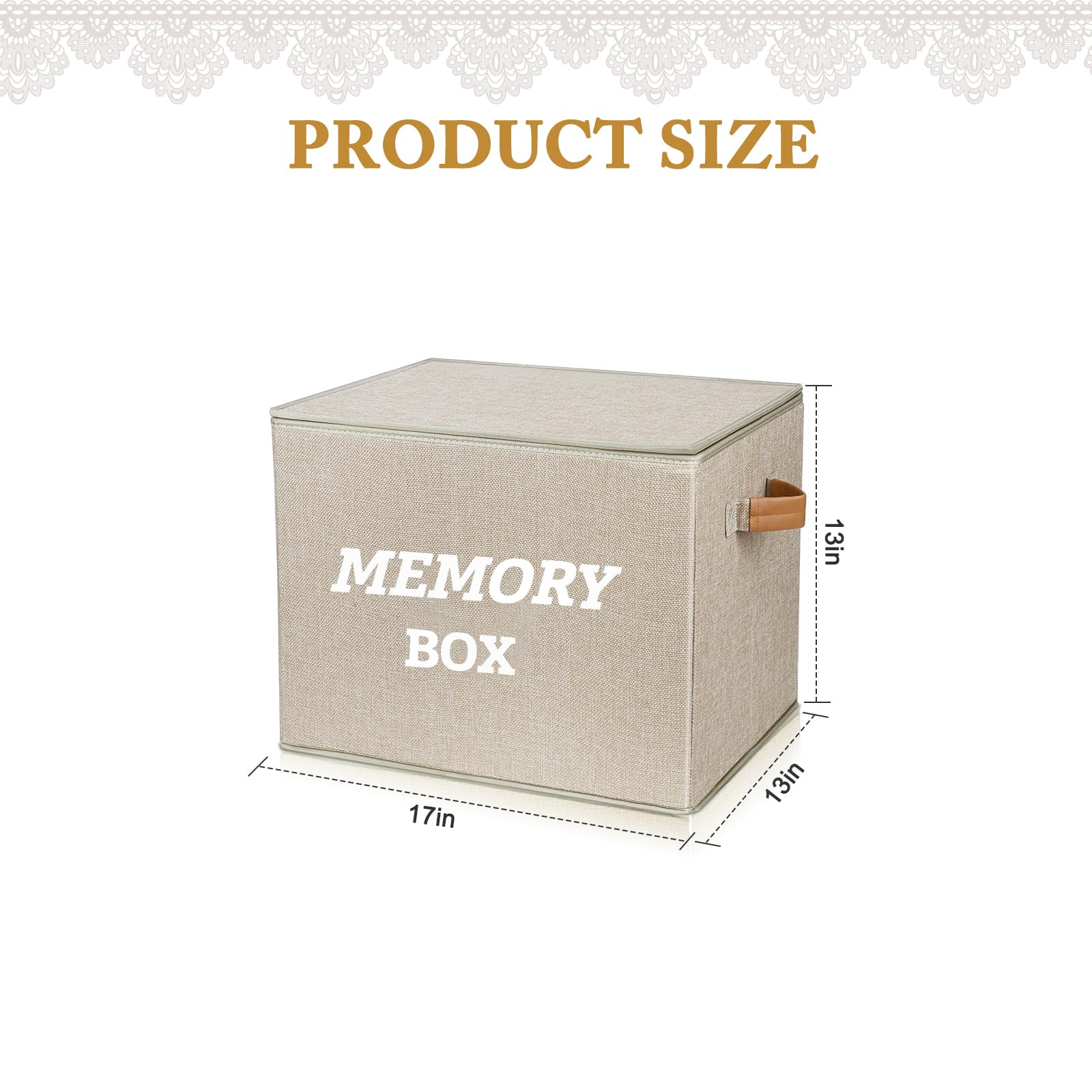 Lukeline Memory Box beige decor complements shelves and stores memories