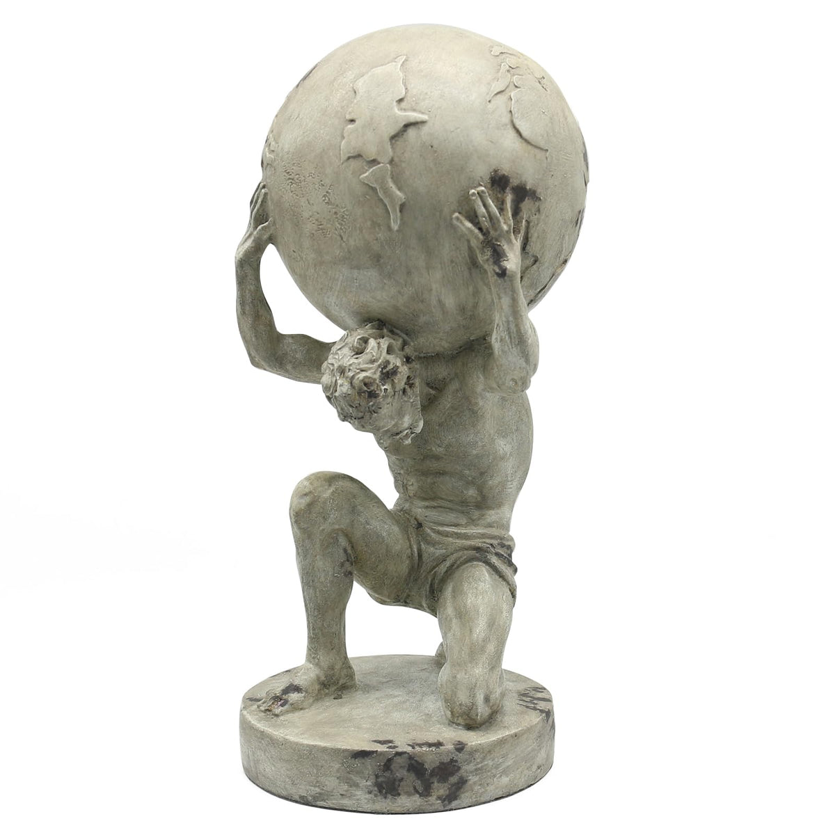 Lukitas Atlas holding the Earth statue features a bold globe detail and refined craftsmanship.