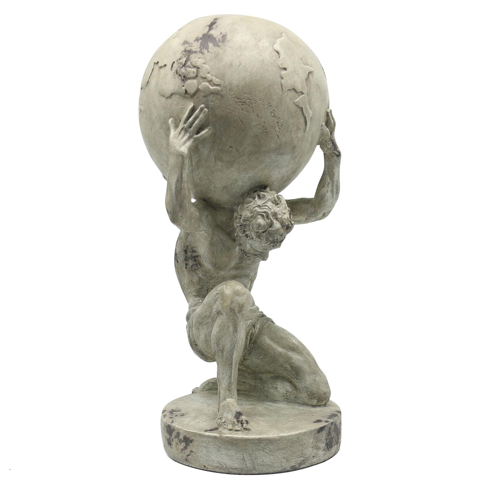 Lukitas Atlas holding the Earth statue fits on shelves and mantels with dramatic impact.