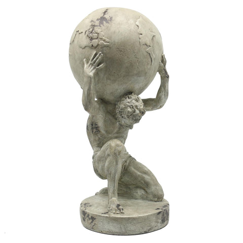 Lukitas Atlas holding the Earth statue fits on shelves and mantels with dramatic impact.