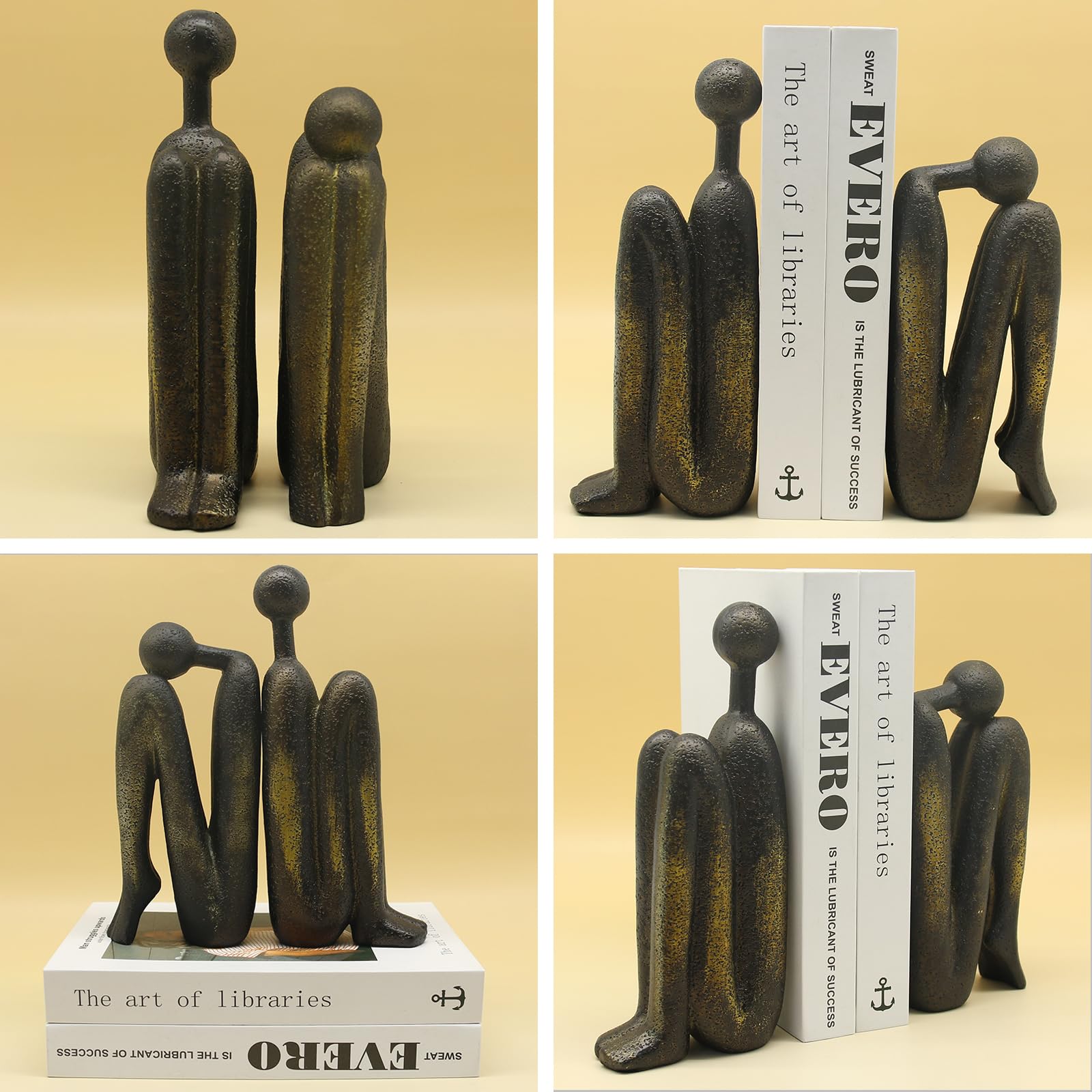 Lukitas resin bookend base featuring anti-slip design for stable shelving.