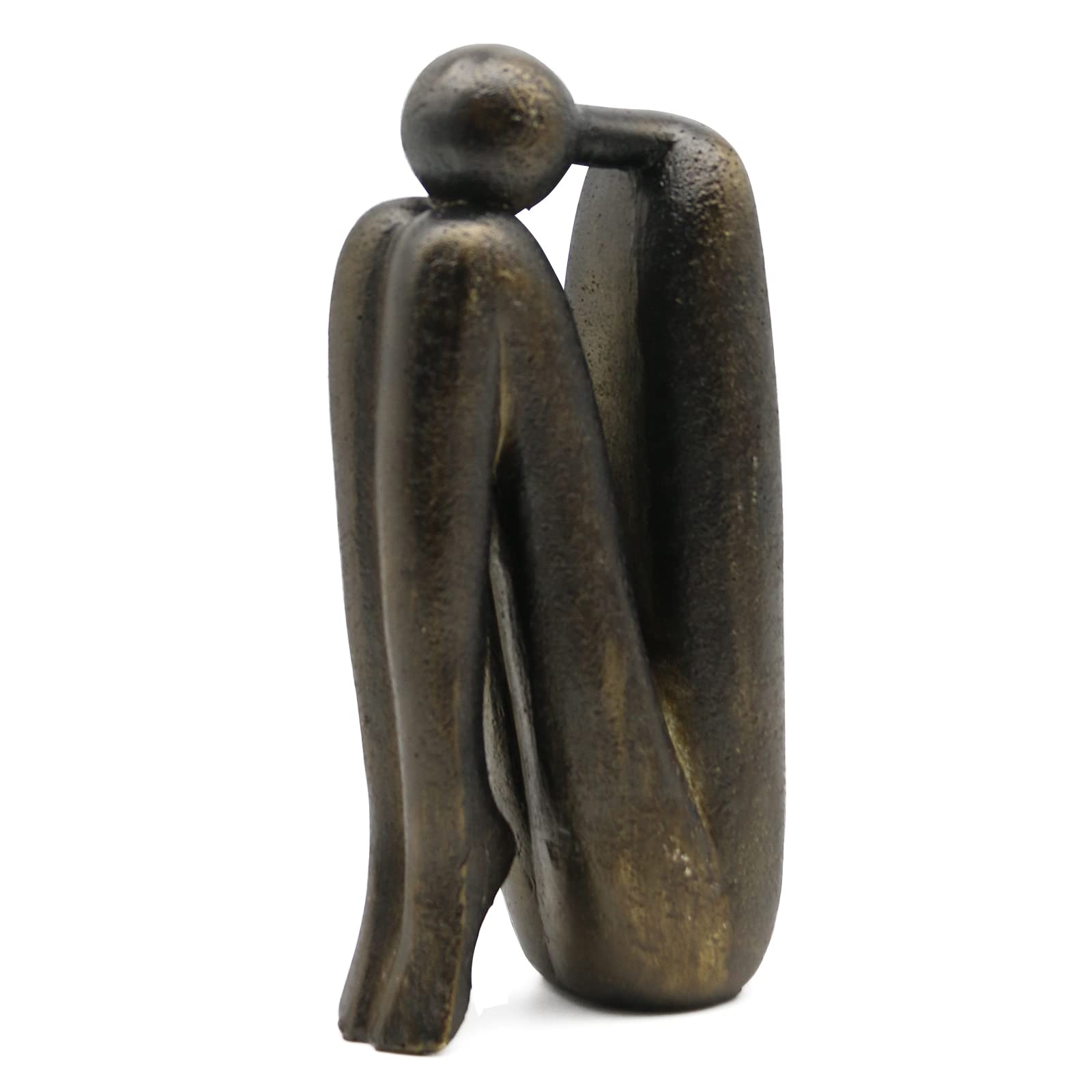 Lukitas bronze-toned bookends complement shelves with a sophisticated mood.
