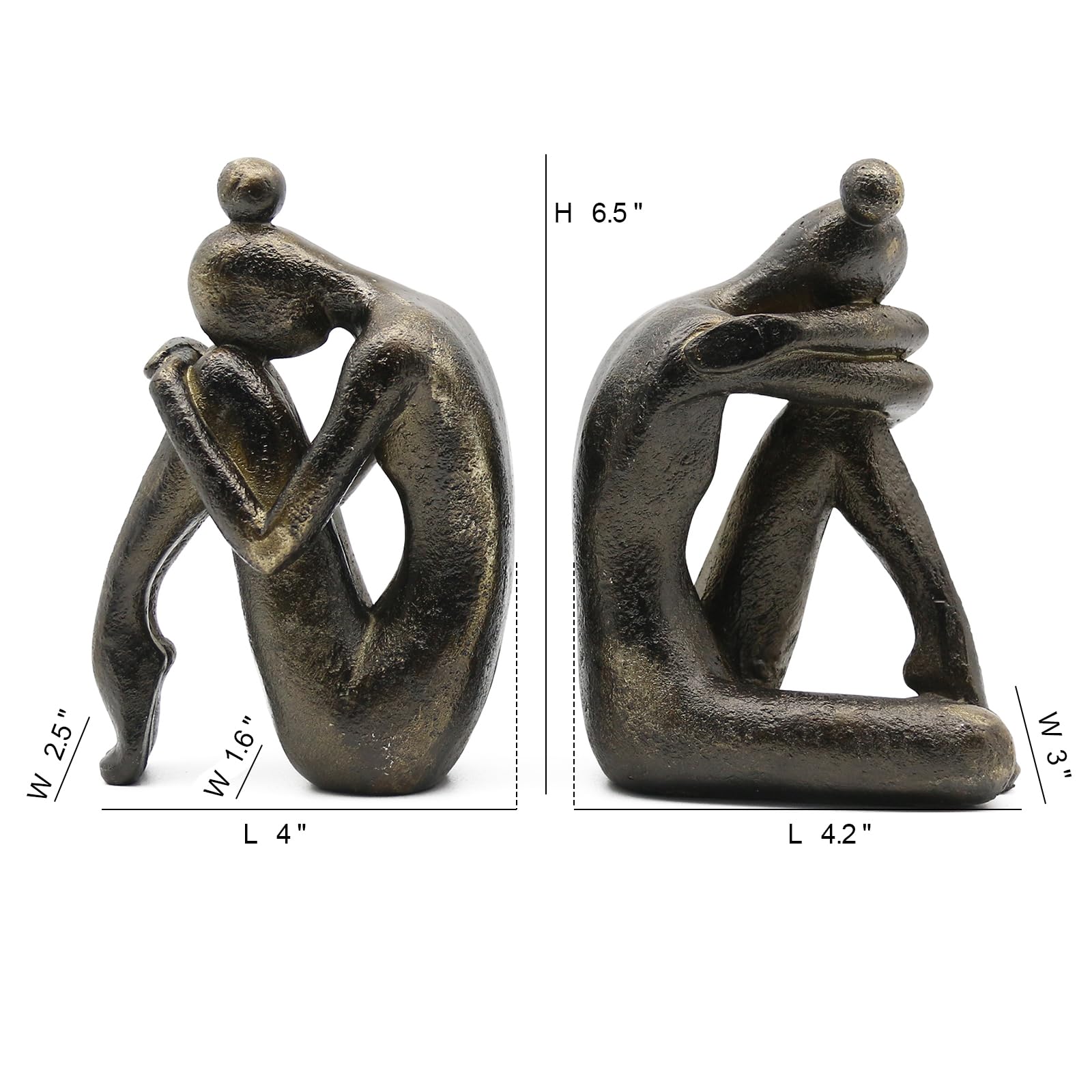 Lukitas decorative bookend figurine on shelf enhances bookshelf decor and document storage.