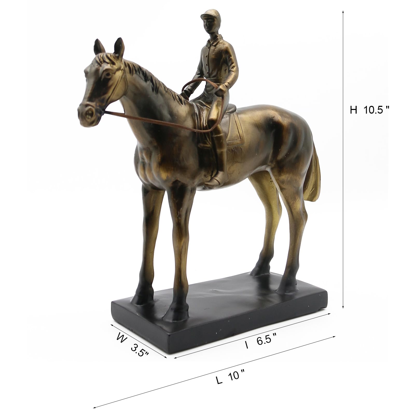 Lukitas equestrian figurine, detailed close-up highlighting traditional attire and reins.