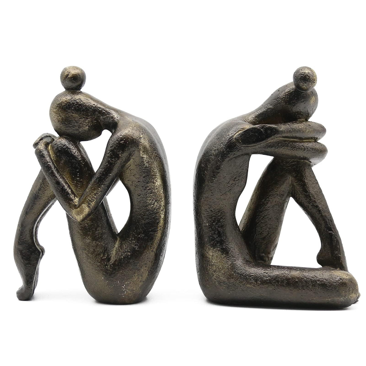 Lukitas girl thinker bookend in bronze finish keeps shelves organized and stylish.