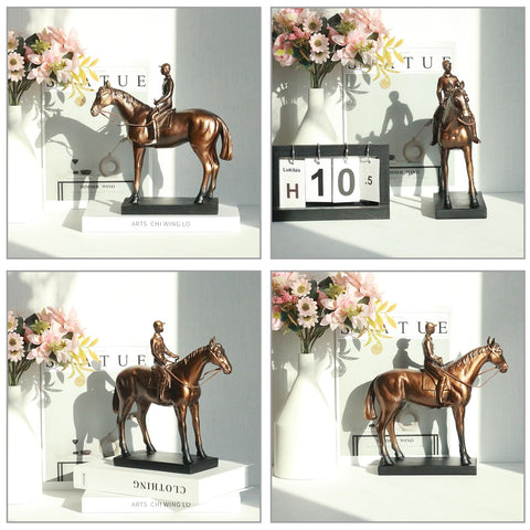 Lukitas horse statue, knight-inspired design conveying strength and loyalty.