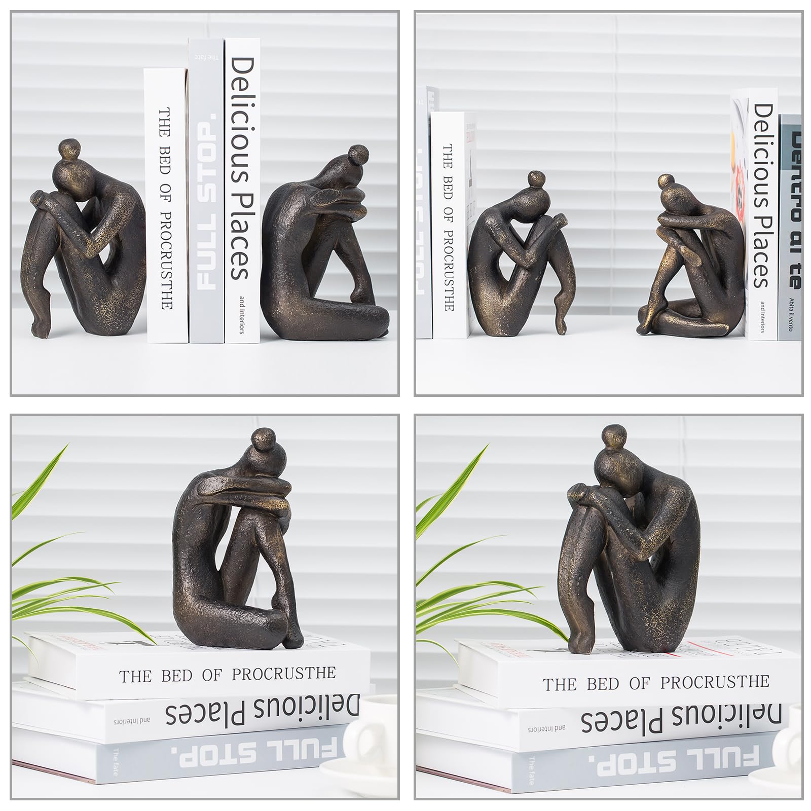 Lukitas resin bookend with non-slip base for sturdy desk organization.