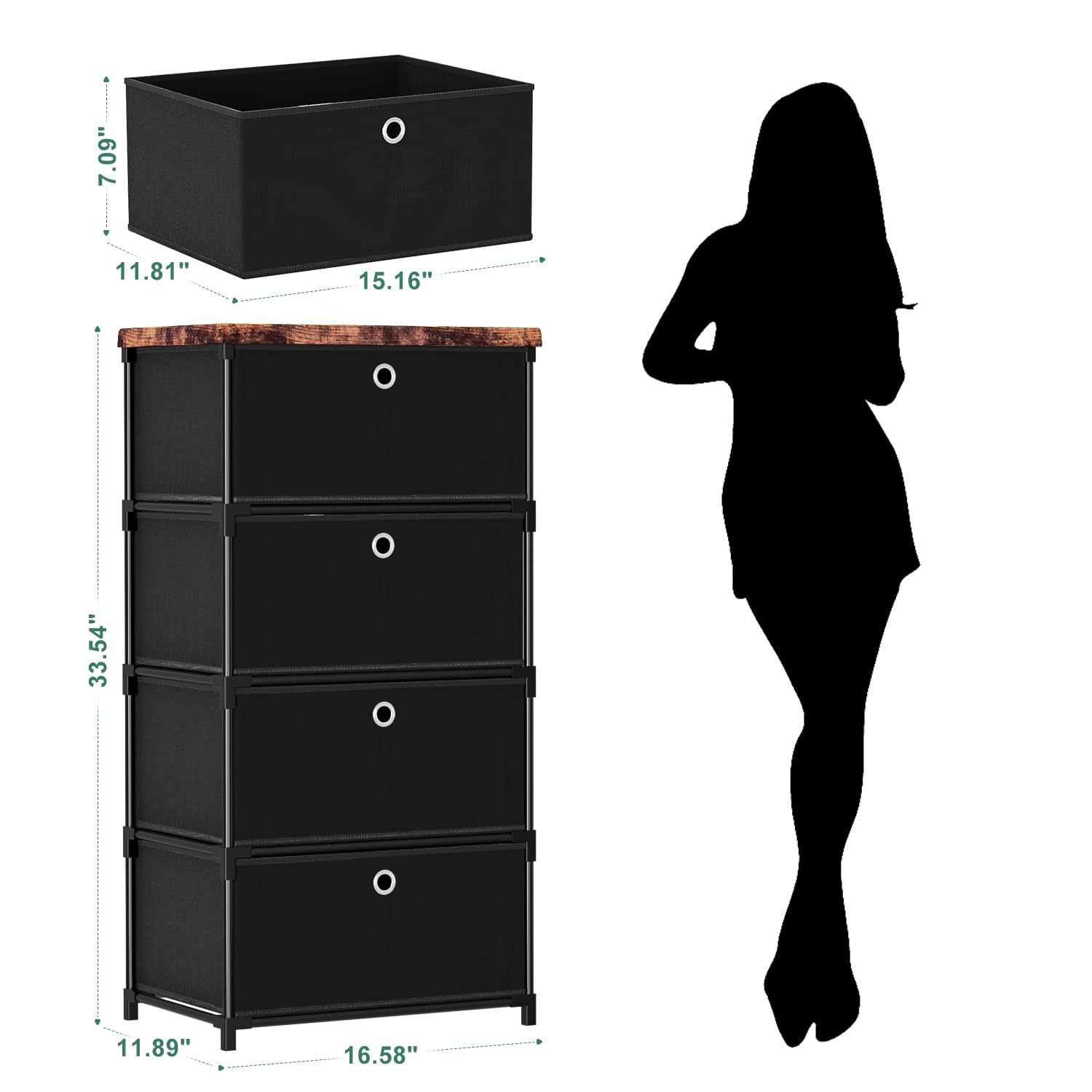 LUKYTOWER drawer with hollow-out metal loop for smooth sliding.
