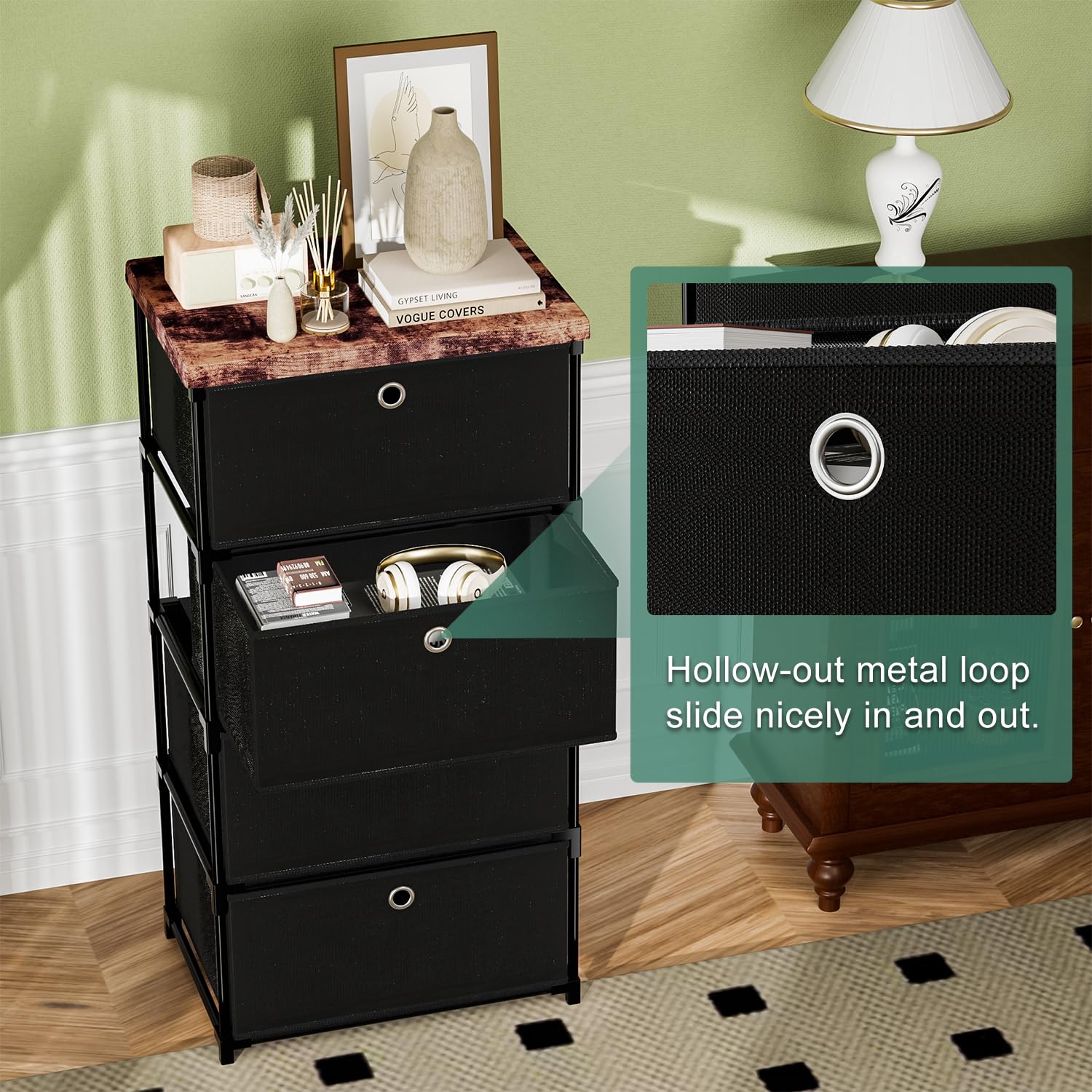 LUKYTOWER easy-assembly dresser ready in minutes.