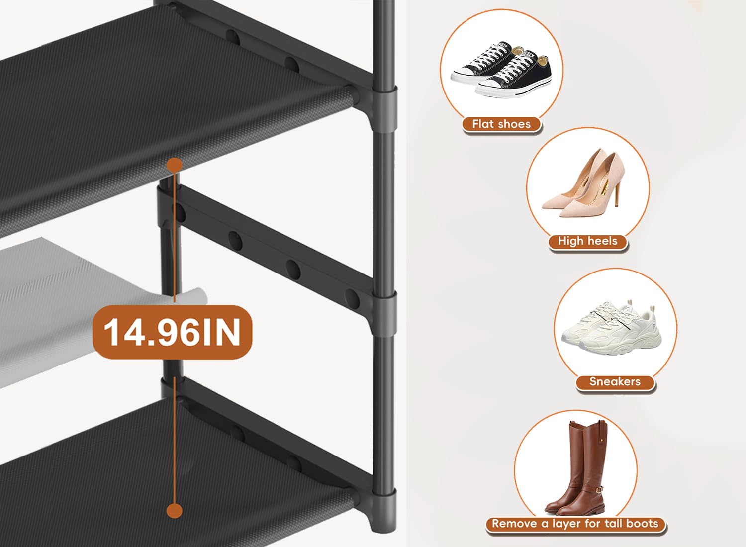 LUKYTOWER compact-footprint rack demonstrates efficient space usage in a small closet