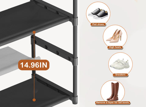 LUKYTOWER compact-footprint rack demonstrates efficient space usage in a small closet