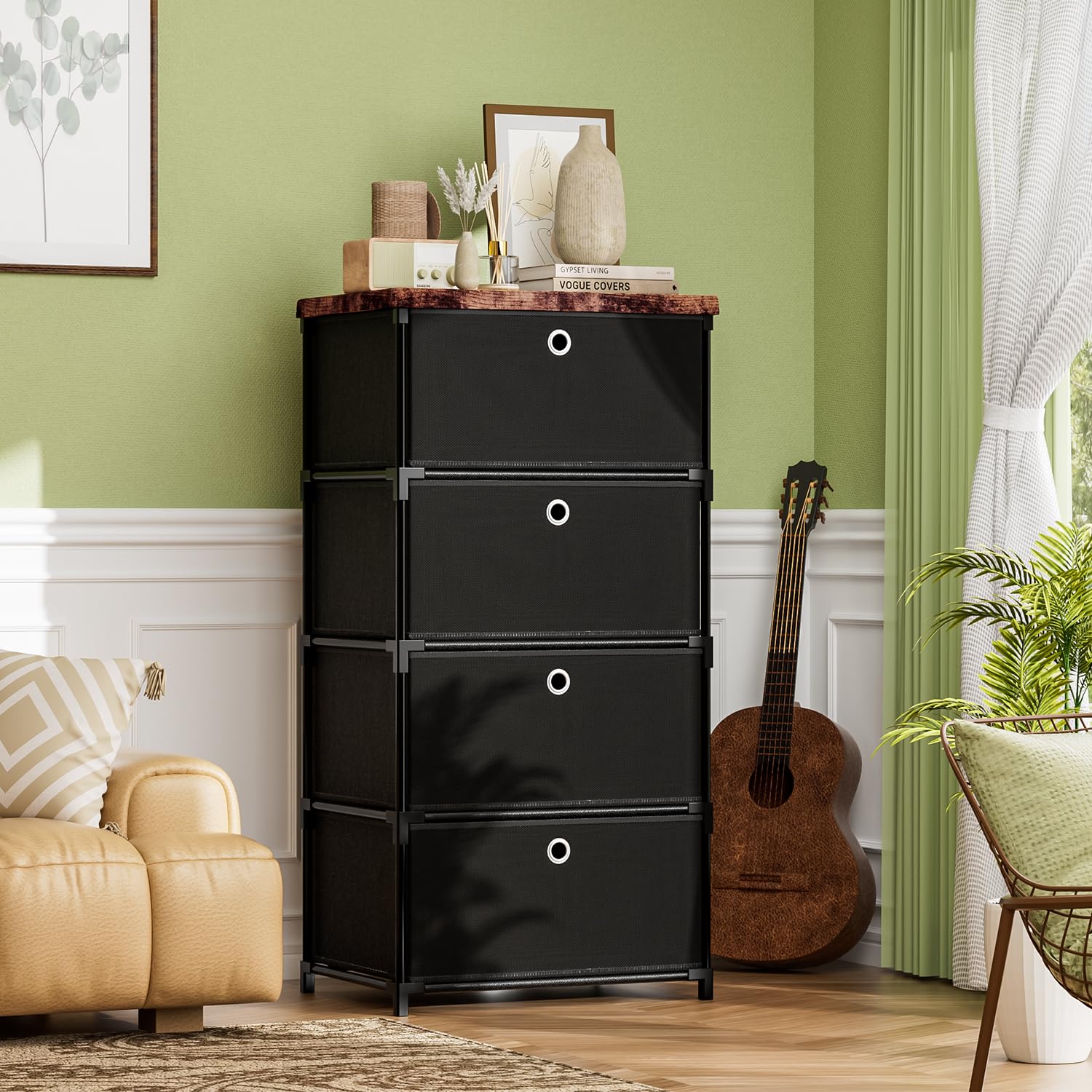 LUKYTOWER stackable dresser module shown for taller storage.