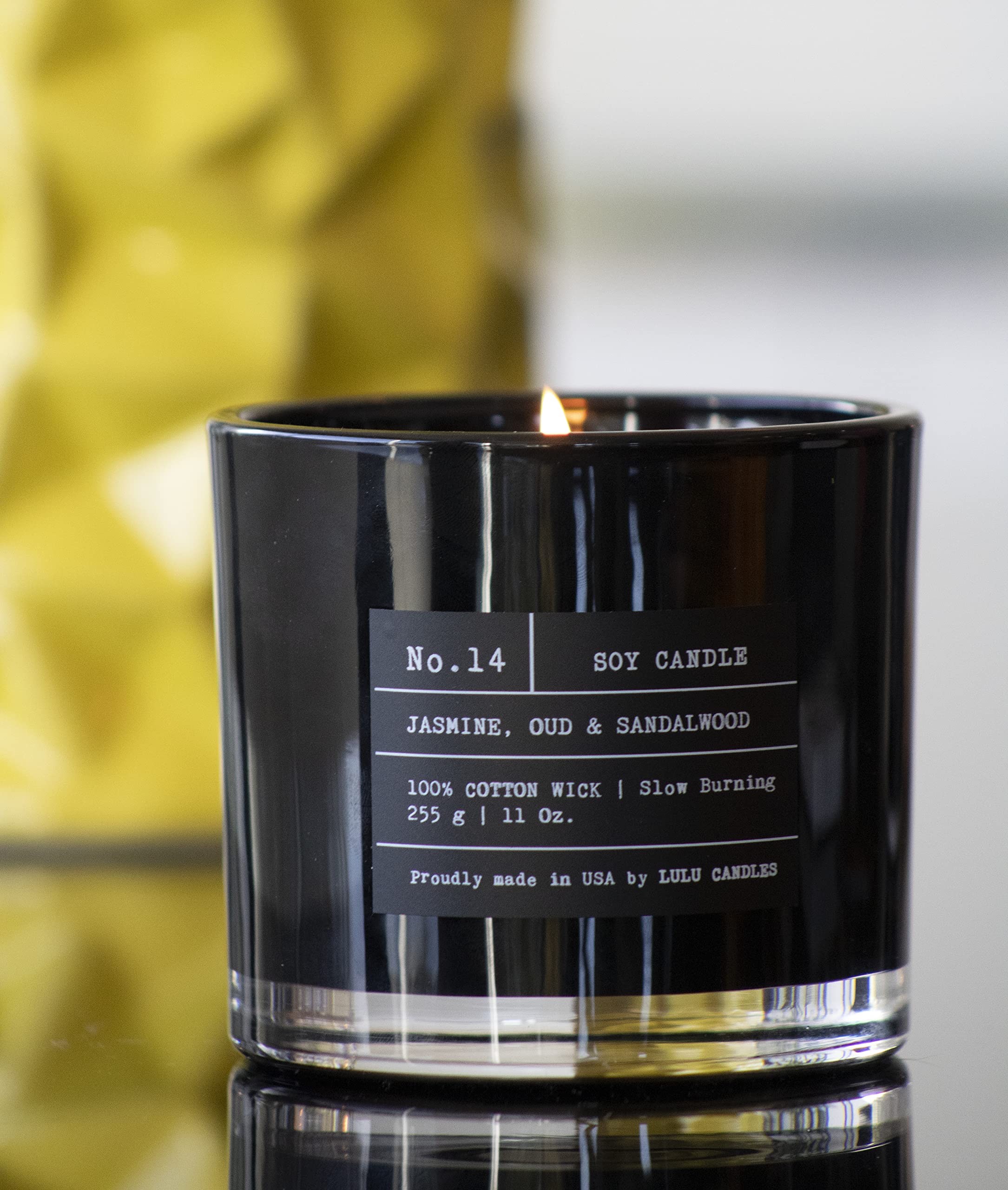 Lulu Candles burning jar demonstrates long-lasting fragrance in a room.