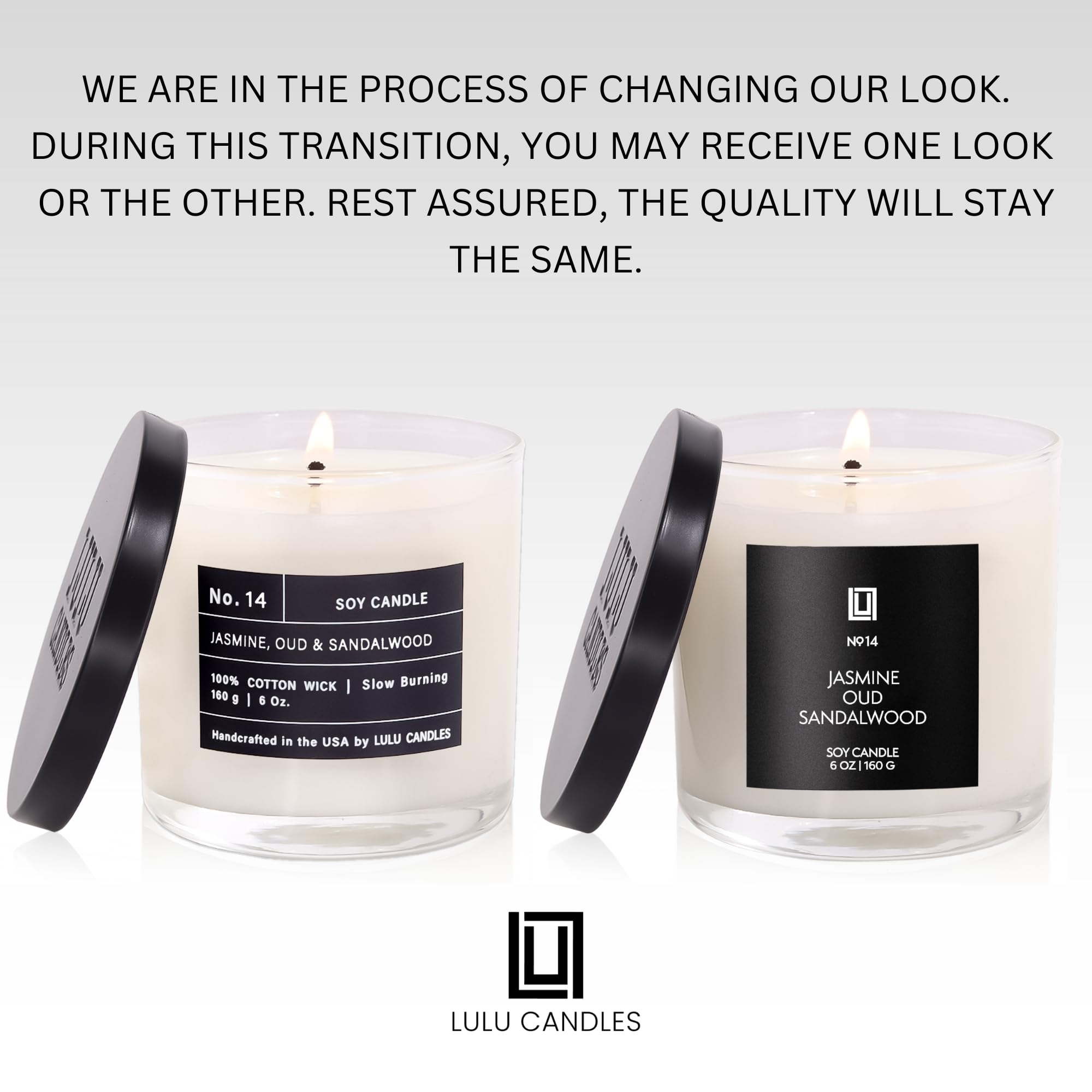 Lulu Candles jar label close-up highlights premium branding and quality