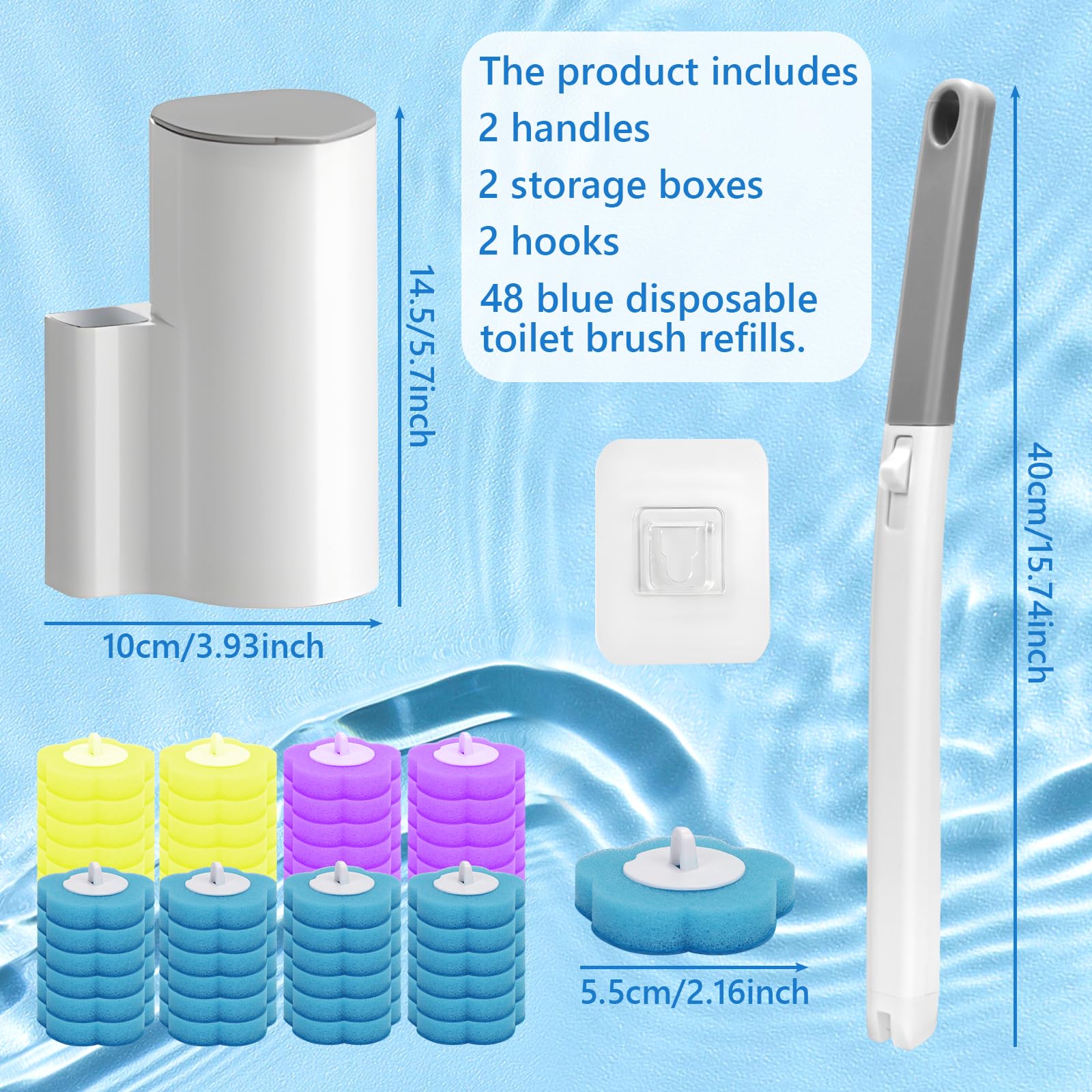 Luluaday stable holder shown with wand for organized bathroom cleaning.