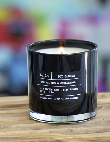 Lulu Candles soy wax detail; clean burn and extended scent throw.