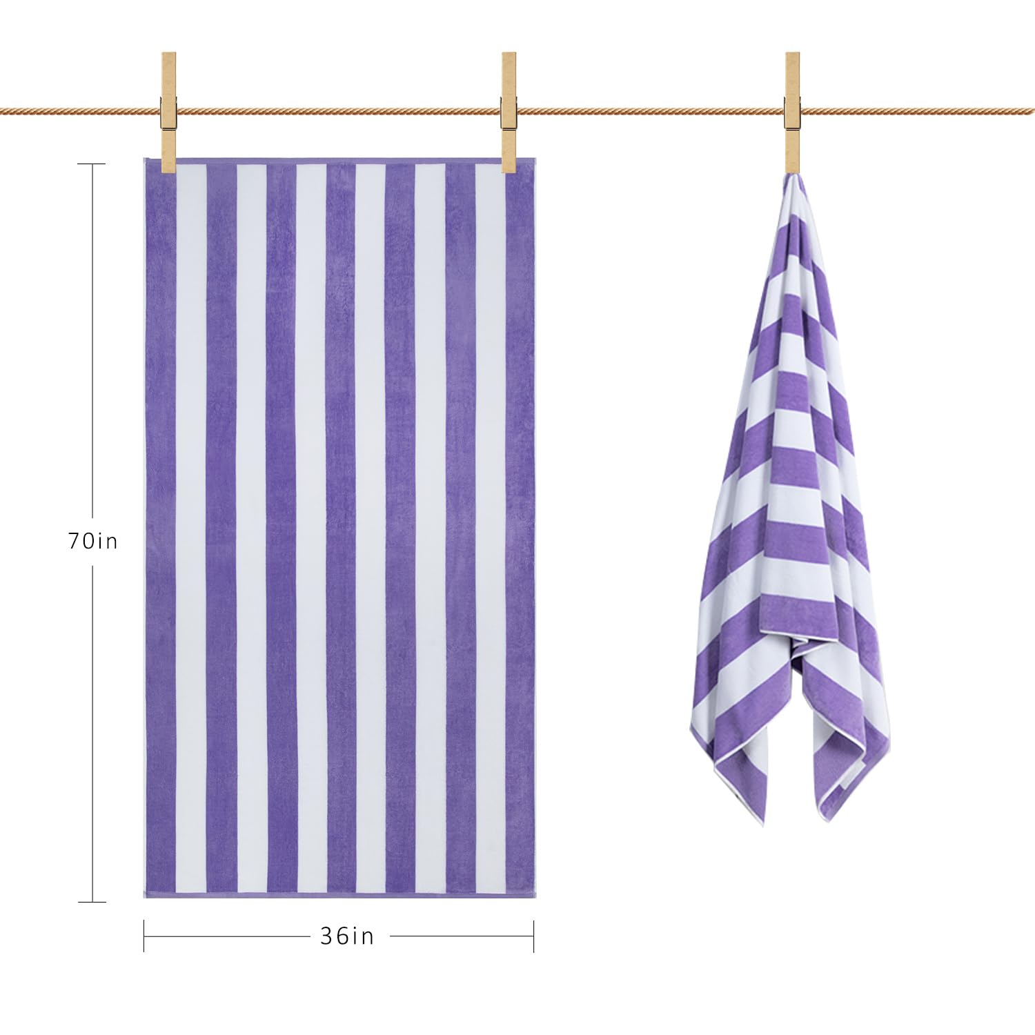 LULUHOME 36x70 inch towel spread on a lounge chair for full coverage