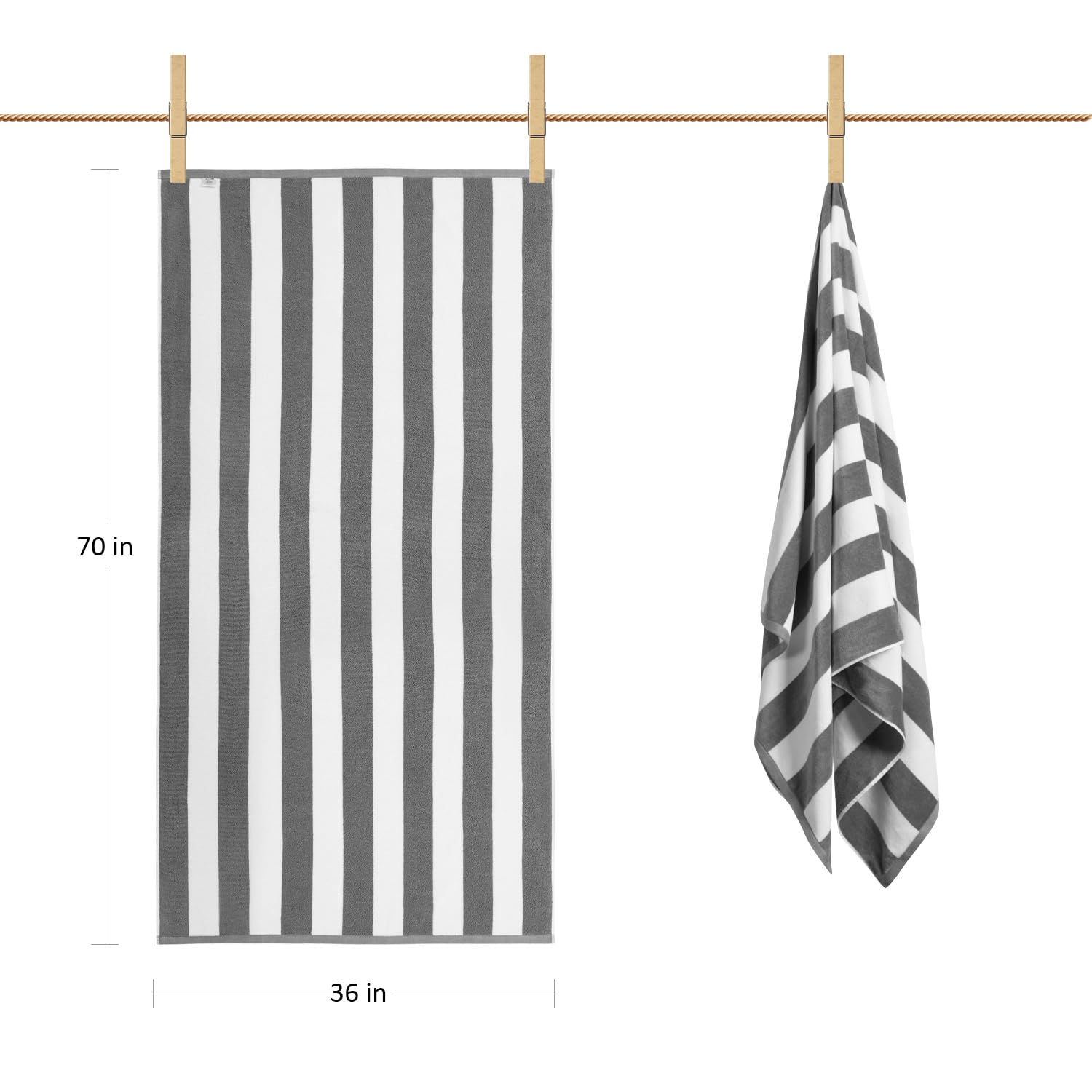 LULUHOME fade-resistant striped towel, keeps color after multiple washes.