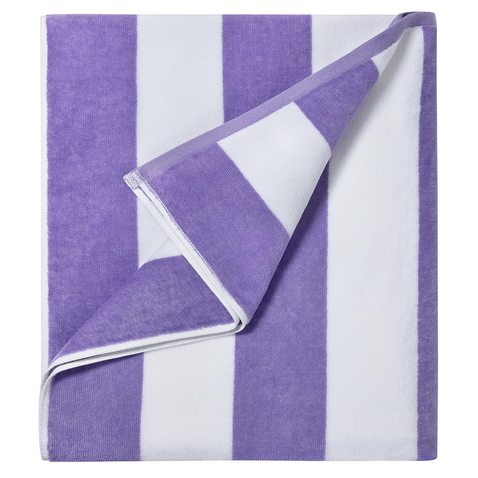 LULUHOME large oversized beach towel with purple stripes, plush and soft for beach days