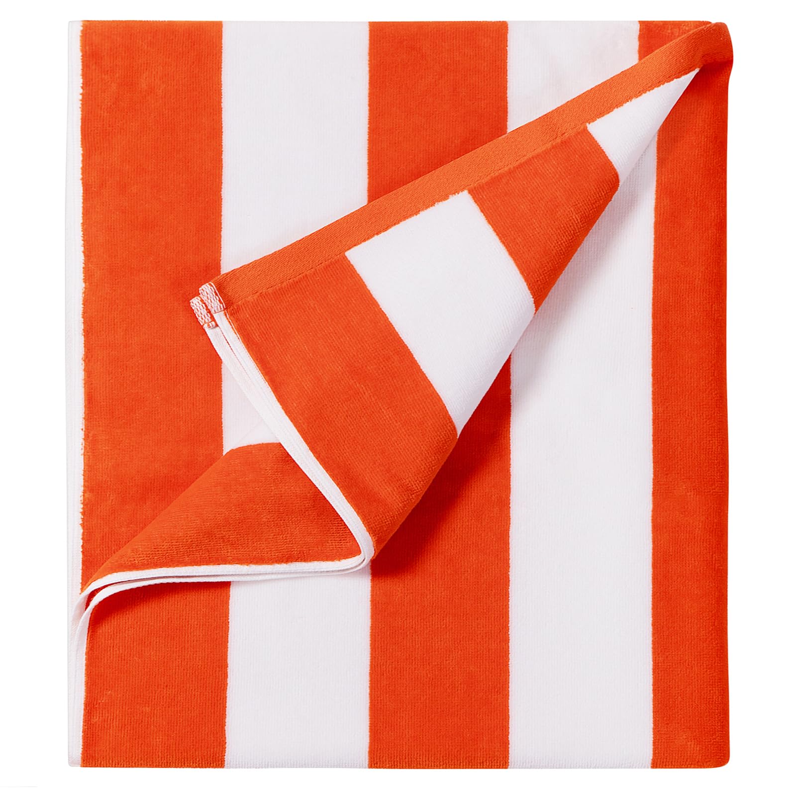 LULUHOME large striped orange towel for comfortable beach lounging