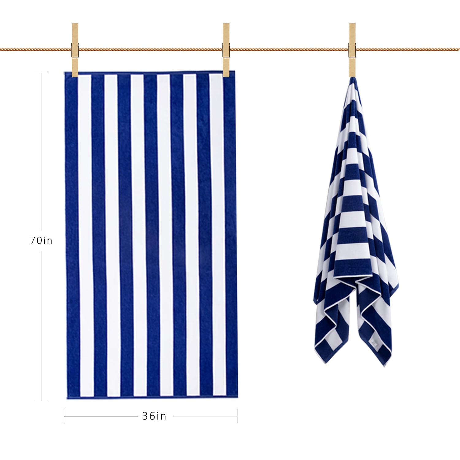 LULUHOME oversized cabana striped towel for home use