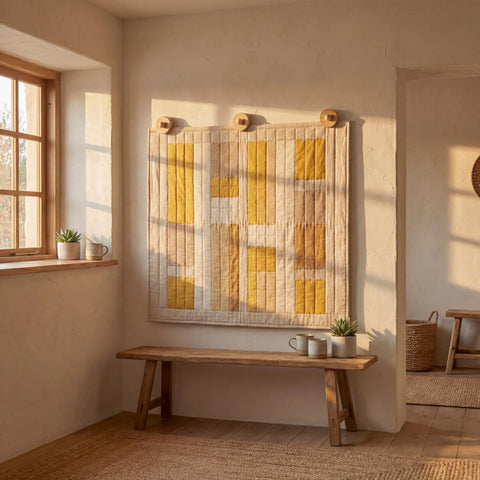 LULUTION quilt hanger wall display clip showing secure textile presentation.