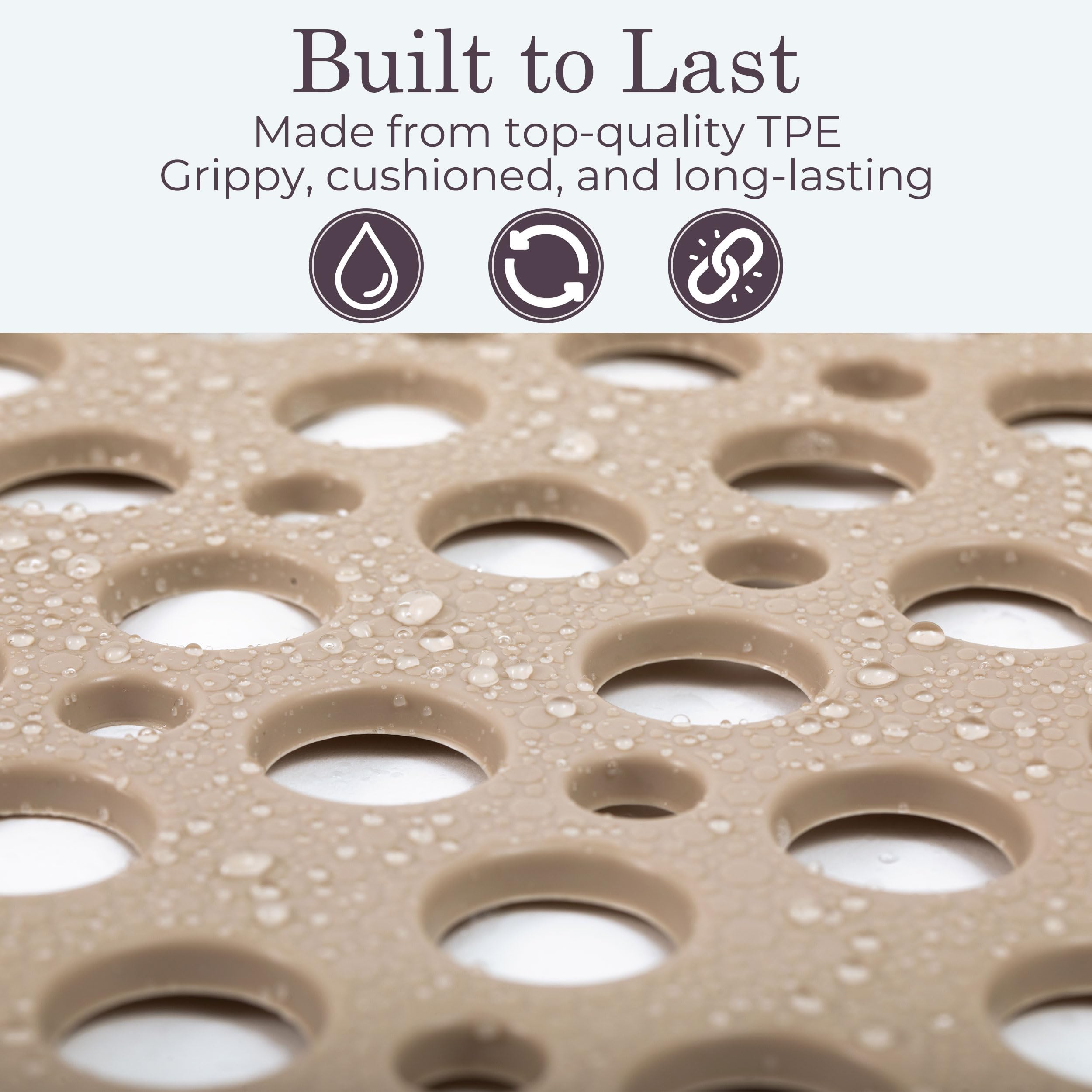 LUMA HOME 30x17 inch mat fits standard bathtubs for broad coverage.