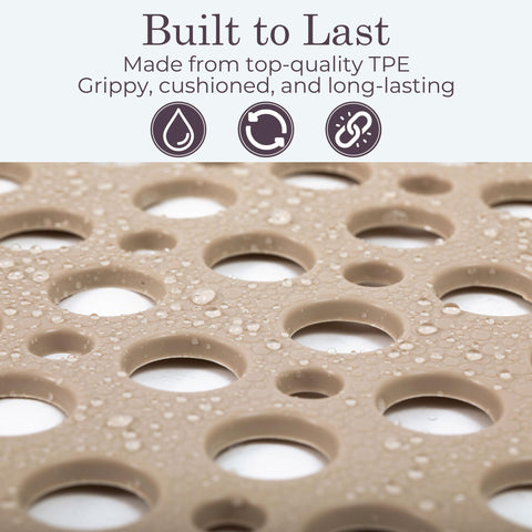 LUMA HOME 30x17 inch mat fits standard bathtubs for broad coverage.
