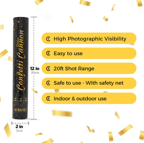 Lumafizz gold poppers brighten Christmas, New Year’s Eve, and festive moments.