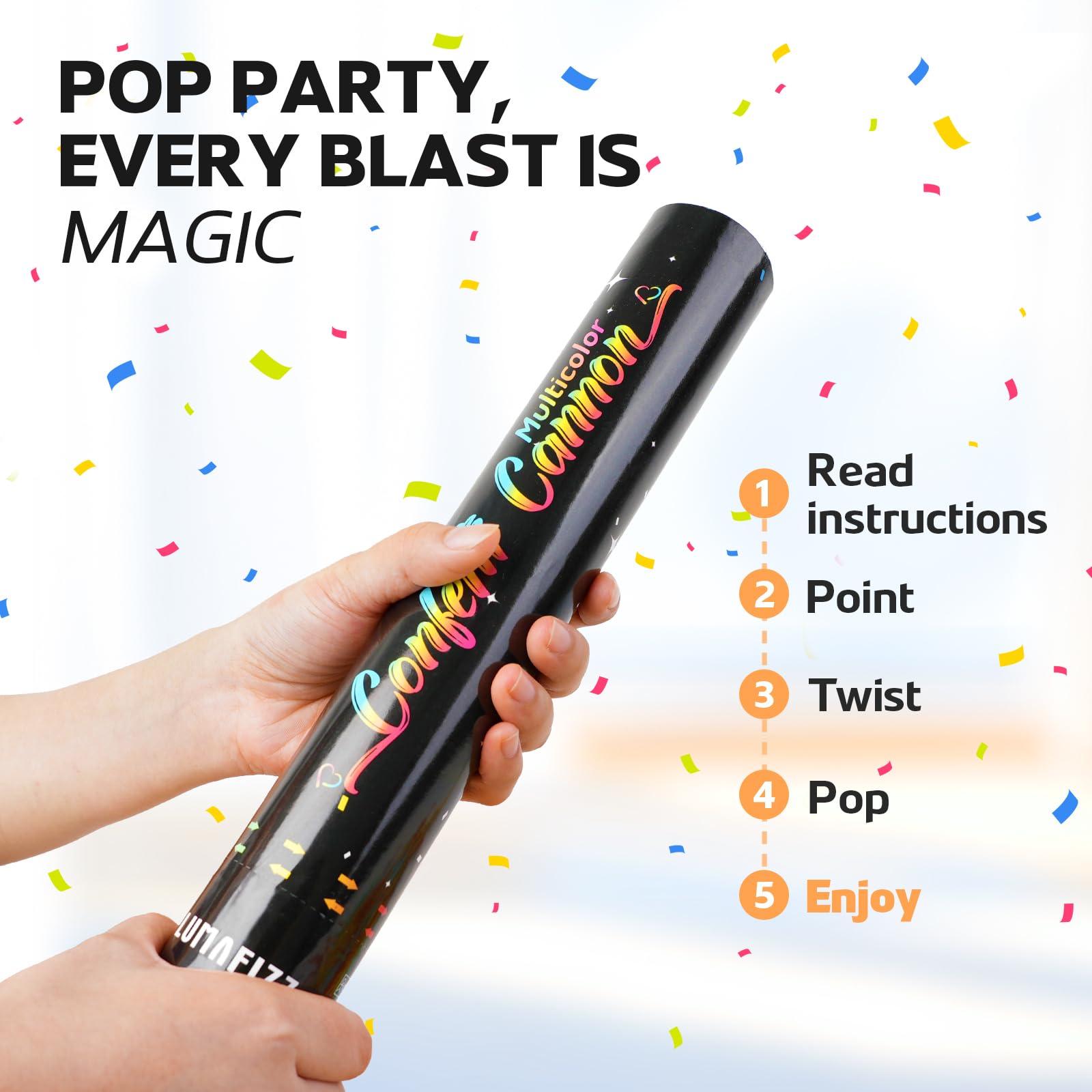 LUMAFIZZ 250g capacity cannon delivers a spectacular display.