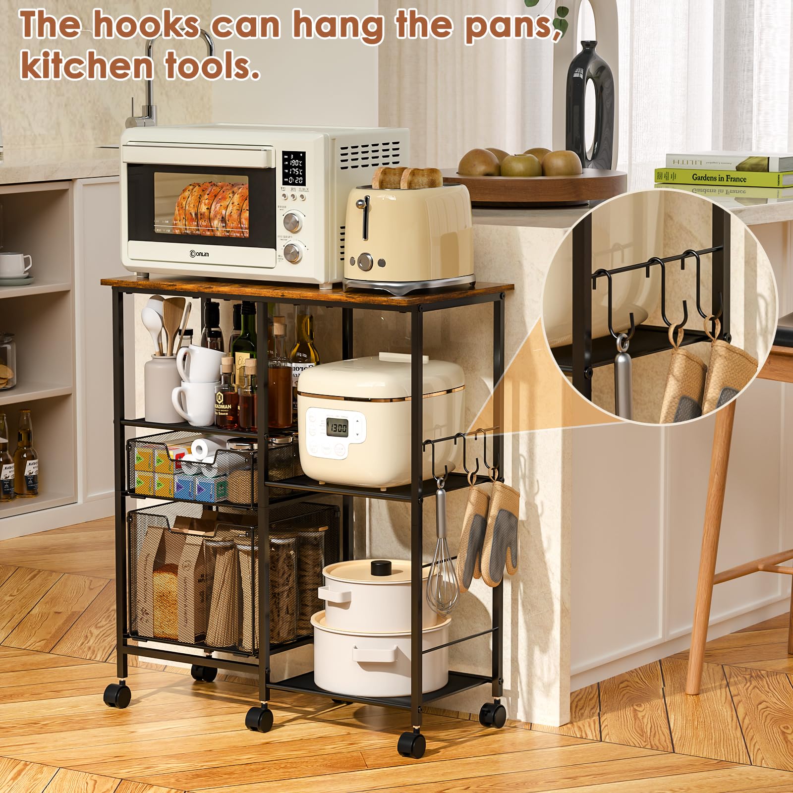 LUMAMU coffee bar station illustrates beverage setup and storage.