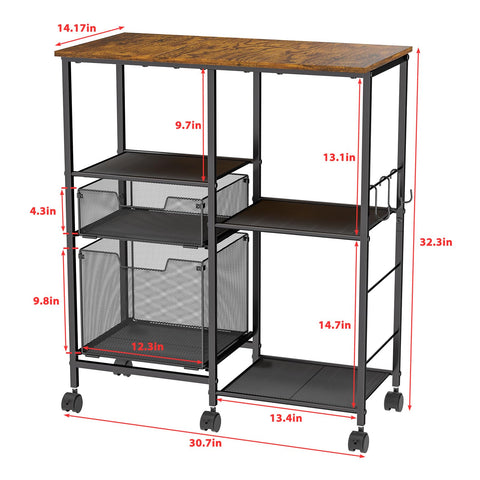 LUMAMU corner-space saving cart maximizes small kitchen space and workflow.