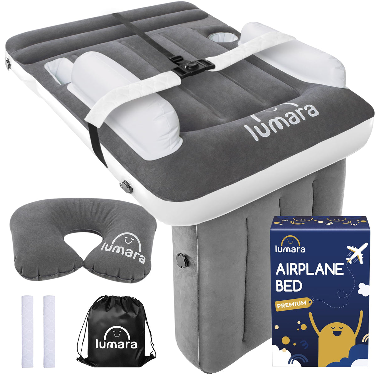 LUMARA Premium Toddler Airplane Bed inflight-setup for quick naps