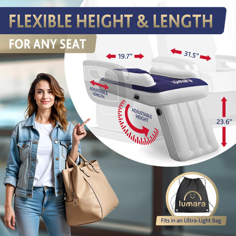 Lumara airplane bed deflate button speeds packing after flight.